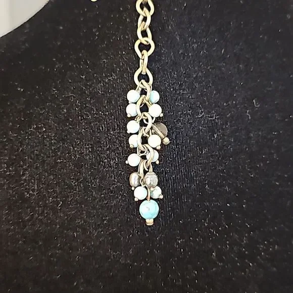 Chico's Turquoise & Antigue Gold Necklace - Picture 4 of 5